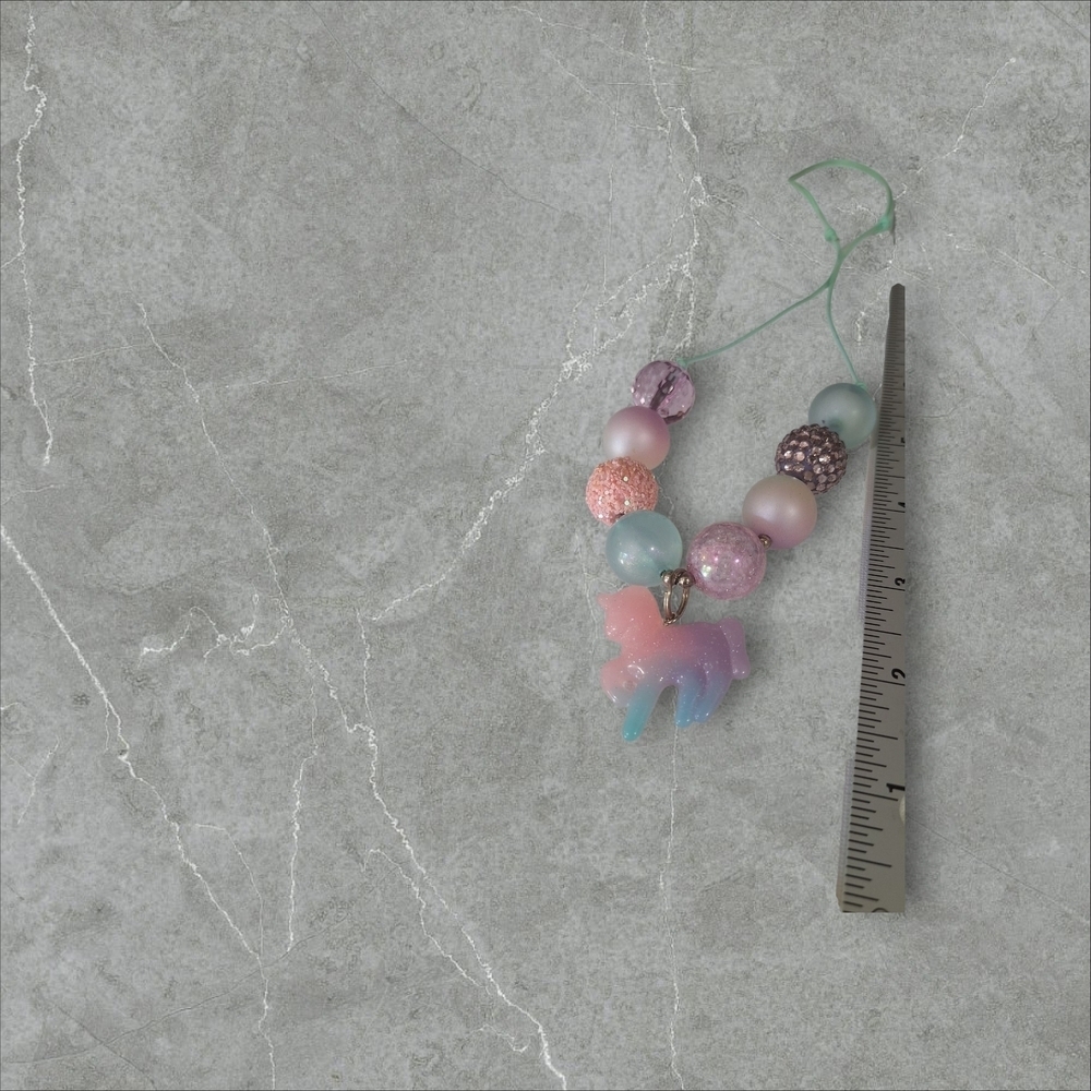 Colorful Beaded Necklace with Unicorn Charm
